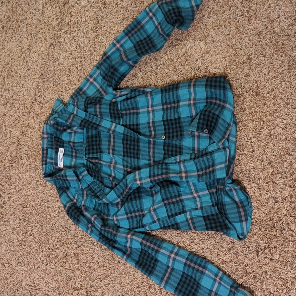 Kids Green and Black Flannel
